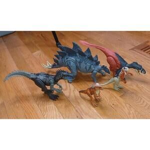 Jurassic World Mattel Dinosaur Lot Scorpios Rex Indoraptor Stegosaurus WORKING